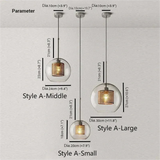 Modern Clear Glass Pendant Light Brass Dimmable for Dining Room