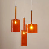 Modern Cylinder Glass Pendant Light for Bedside