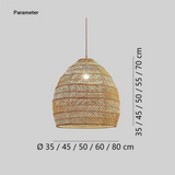 Rattan Pendant Light LED Dimmable for Dining Room