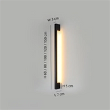 Minimalist Linear Wall Light Black Dimmable Metal for Living Room
