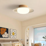 Cream Wooden Ceiling Light for Bedroom