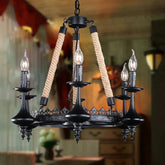 Crown Candle Black Vintage Chandelier - Clowas