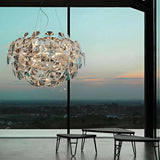 Crystal-adorned Spherical Modern White Pendant Light - Clowas