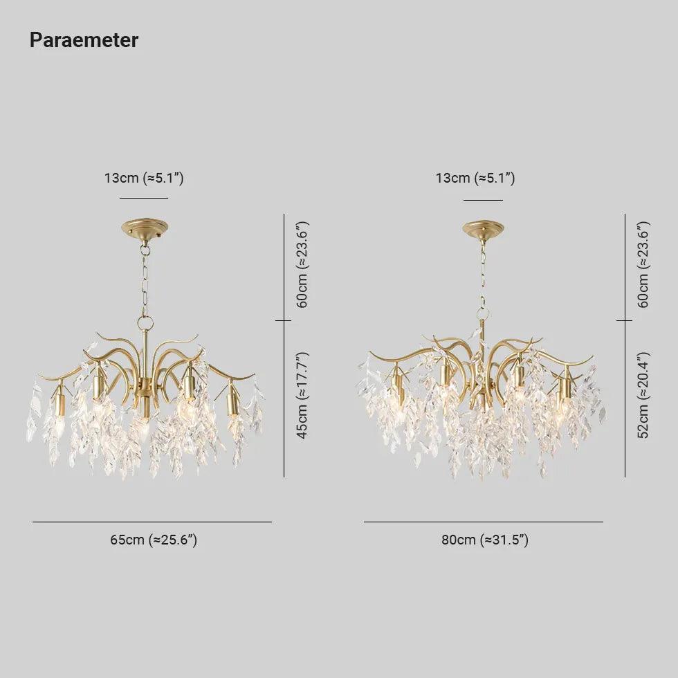 Crystal Leaves Multi-Light Vintage Luxury Chandelier - Clowas
