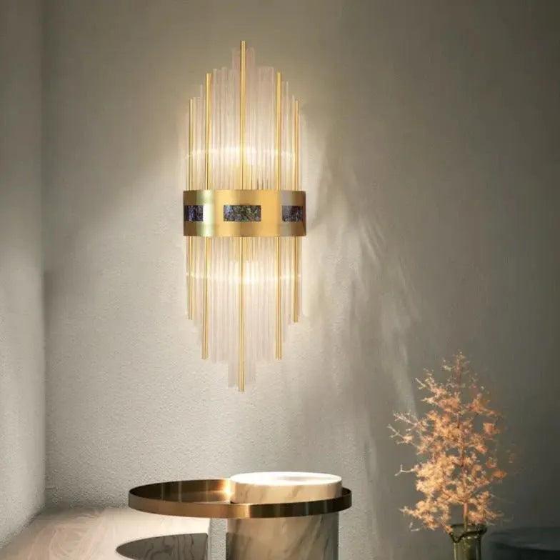 Luxury Crystal Pipe Gold Wall Lights - Clowas
