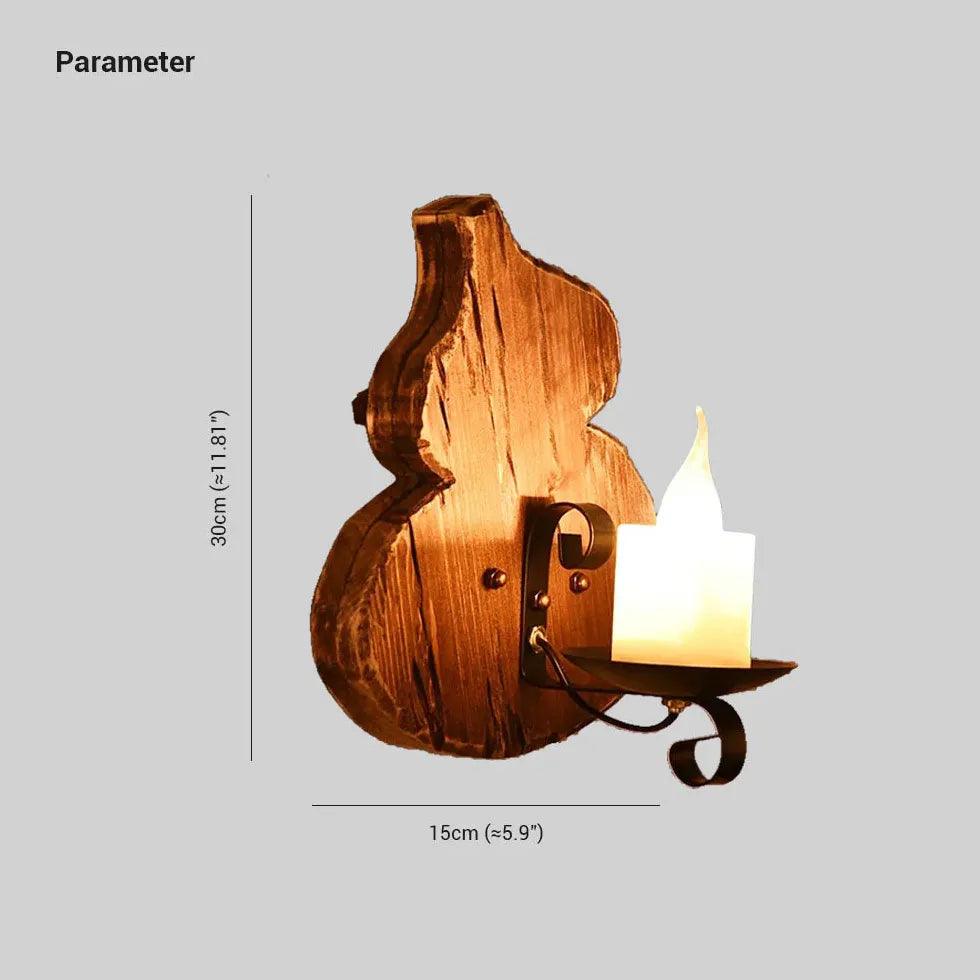 Cucurbits Candle Wood Vintage Wall Lights - Clowas