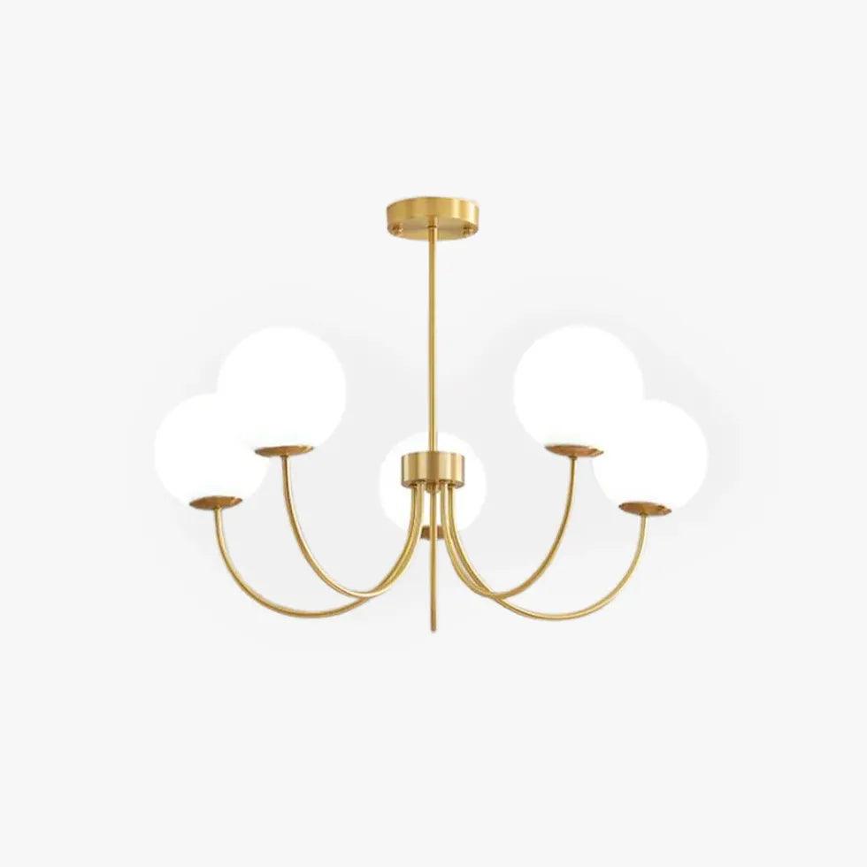 Curved and Branched Bedroom Gold Chandelier - Clowas