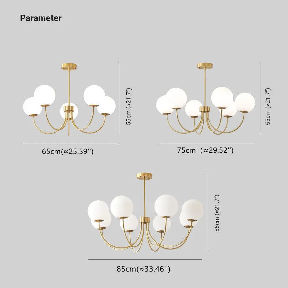 Curved and Branched Bedroom Gold Chandelier - Clowas