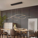 Curved Black Minimalist Dining Room Pendant Light - Clowas