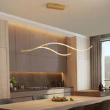 Curved Black Minimalist Dining Room Pendant Light - Clowas