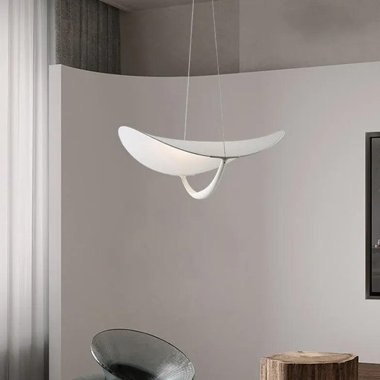 Curved Blades Bedroom White Pendant Light - Clowas