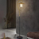 Curved Design with Attached Table Floor Lamp - Clowas