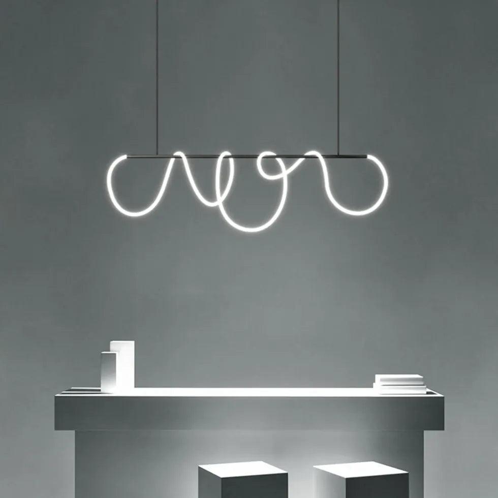 Curved Golden Strip Winding Chandelier - Clowas