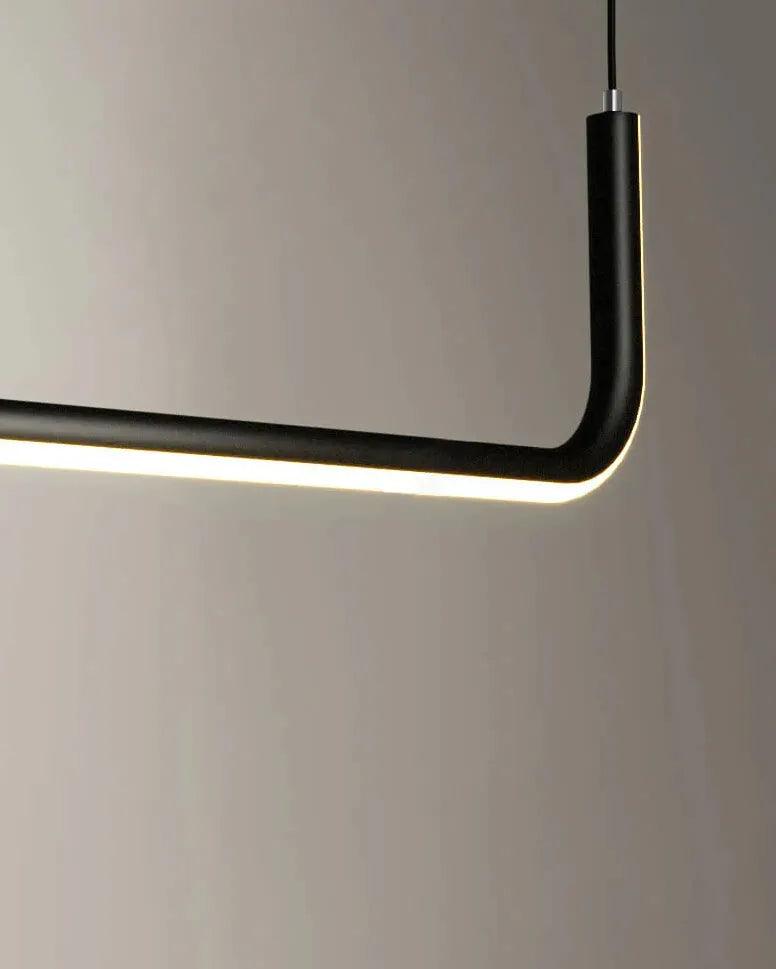 Curved U-Shaped Black Metal LED Pendant Light - Clowas