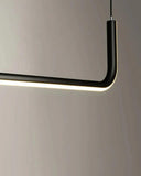Curved U-Shaped Black Metal LED Pendant Light - Clowas
