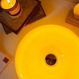 Mid Century Donut Glass Table Lamp Low Blue LED for Bedside