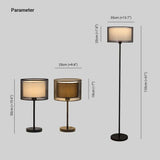 Cylindrical Black Mesh Plug-In Floor Lamp - Clowas