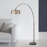Cylindrical Glass Brown Floor Lamp - Clowas