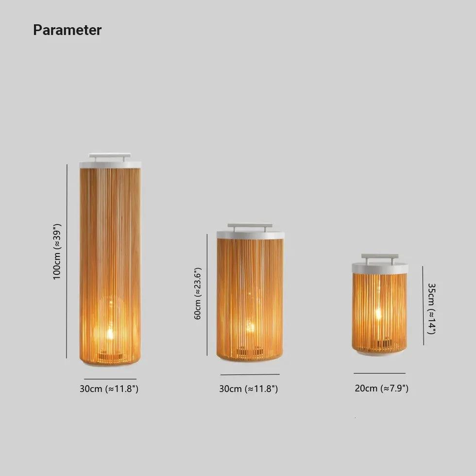 Cylindrical Rattan Luggage Outdoor Floor Lamps - Clowas
