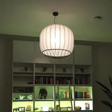 Modern White Fabric Lantern Light Pendant