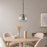 Modern Clear Glass Pendant Light Brass Dimmable for Dining Room