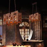 Vintage Wooden Pendant Retro Lighting for Restaurant