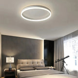 White minimalist ring flush ceiling light