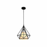 Diamond-Shaped Black Metal Industrial Pendant Light - Clowas