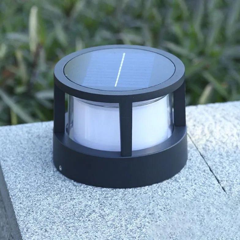 Dimmable Solar Black Outdoor Pillar Lights - Clowas