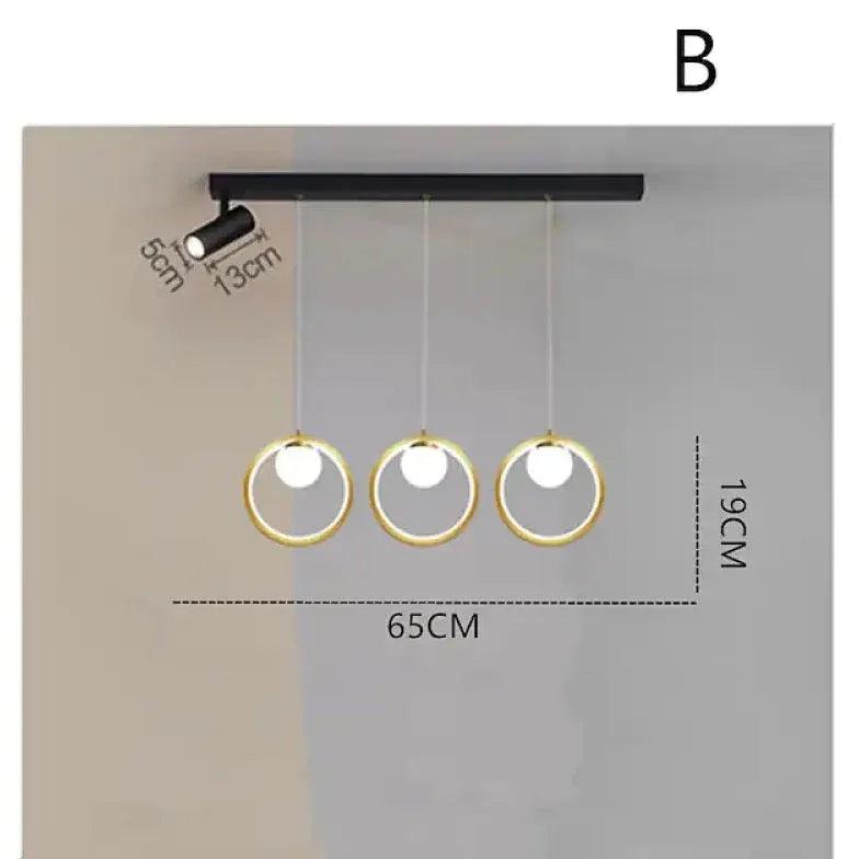 Dimming Ring Glass Kitchen Pendant Light - Clowas