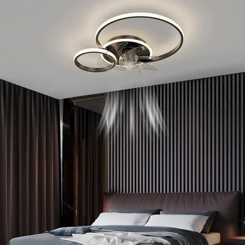 Double Ring Modern LED Ceiling Fan Light - Clowas