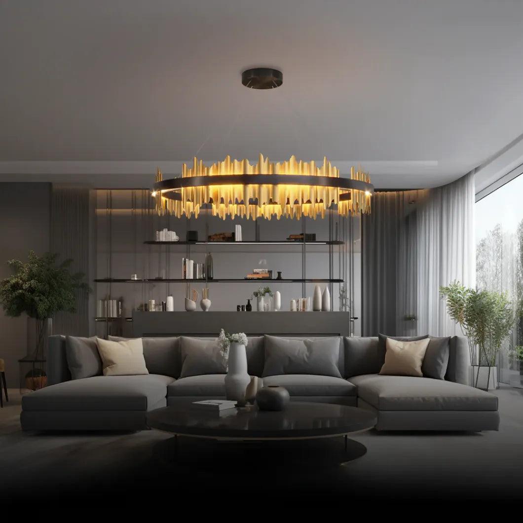 Double Vertical Stripes Industrial LED Chandelier - Clowas
