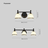 Dual-Arm Black and White Minimalist Round Wall Lamp - Clowas