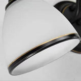 Dual-Arm Black and White Minimalist Round Wall Lamp - Clowas
