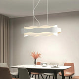 Dual-Layer Wave Design White Dining Room Pendant Light - Clowas