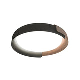 Contrasting Wood Circular Led Ceiling Light for Bedroom