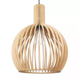 Vintage Wooden Birdcage Pendant Light for Living Room