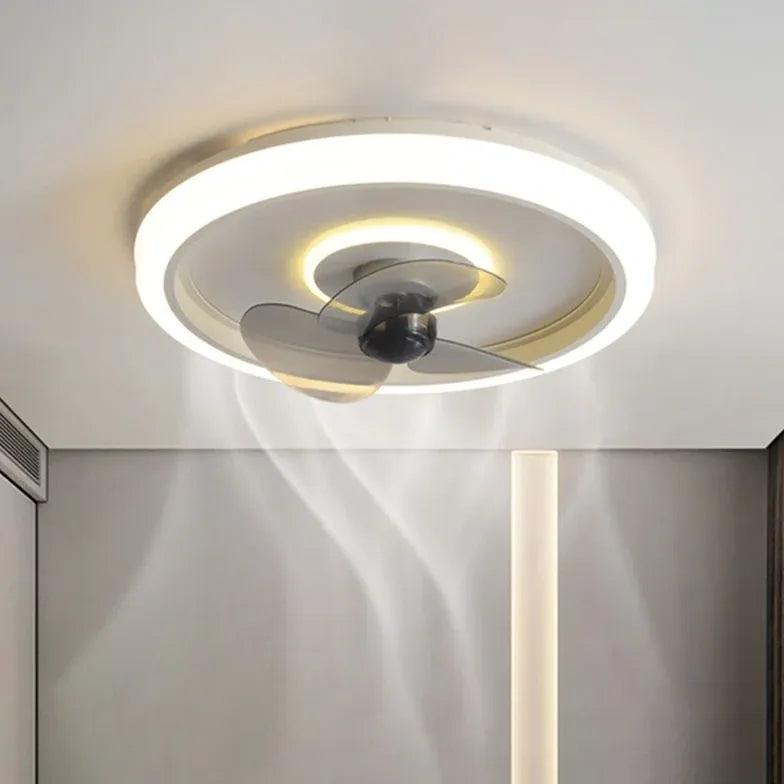 Blue Round LED Bedroom Fan Light - Clowas