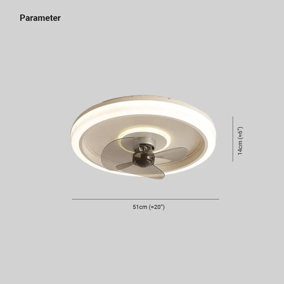 Blue Round LED Bedroom Fan Light - Clowas