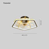 Pentagon Gold LED Bedroom Fan Light - Clowas