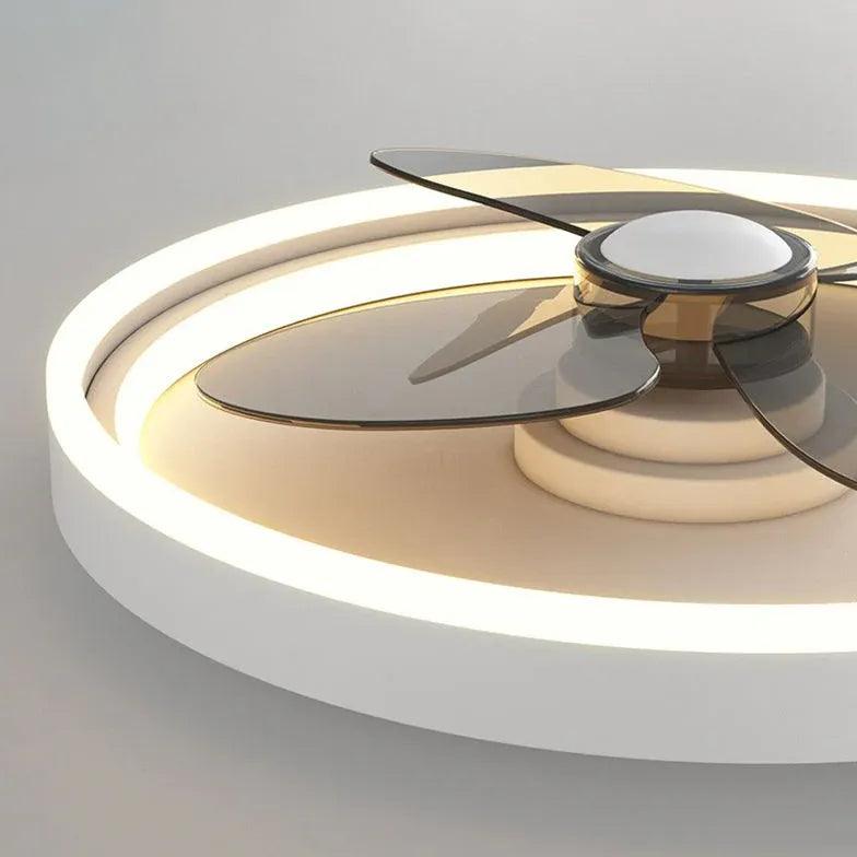 Round Modern Black Bedroom Fan Light - Clowas