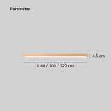 Scandi Linear Flush Ceiling Light wood for Hallway, Durable