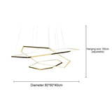 Geometric Shape Metal Gold LED Pendant Light - Clowas