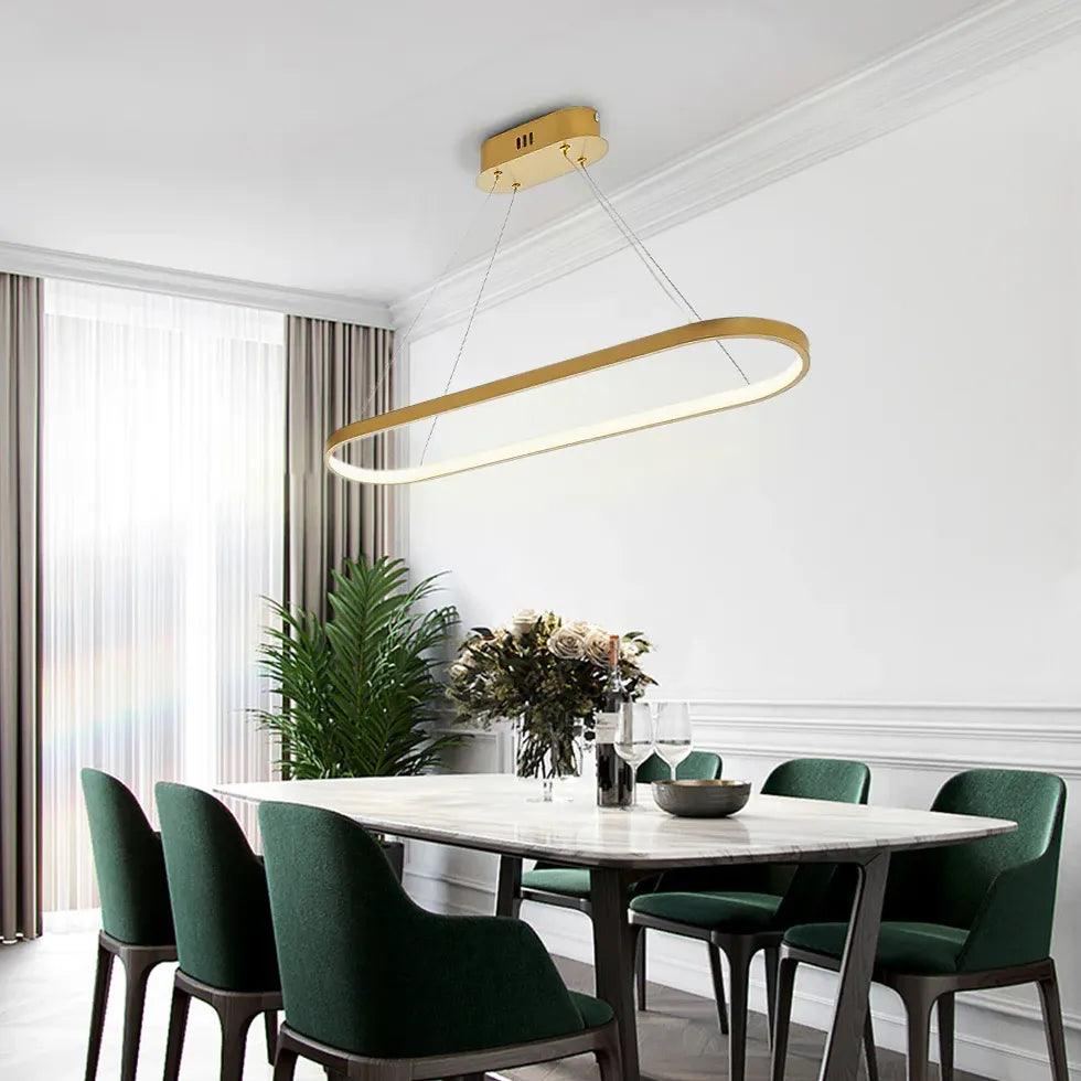 Black Oval LED Kitchen Pendant Light - Clowas