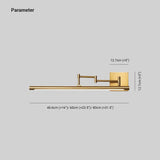 Extendable Brass LED Wall Light for Bathroom