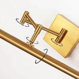 Extendable Brass LED Wall Light for Bathroom