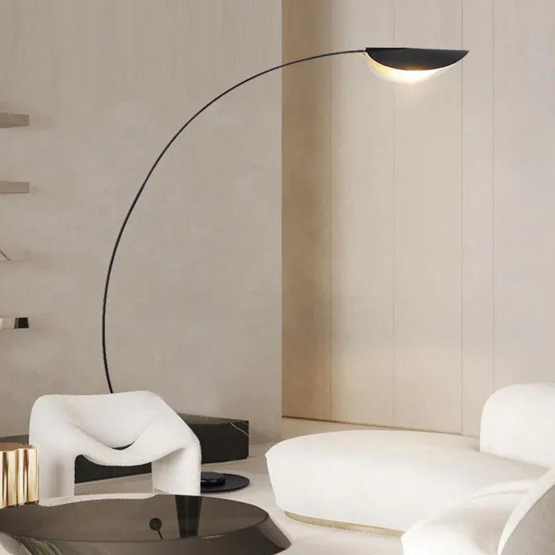 Black LED Curved Arc Floor Lamp - Clowas
