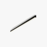 Black linear LED ceiling light shown switched on