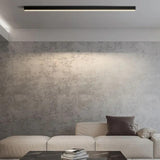 Long Linear Black Flush Ceiling Lights - Clowas
