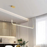 Curved U-Shaped Black Metal LED Pendant Light - Clowas
